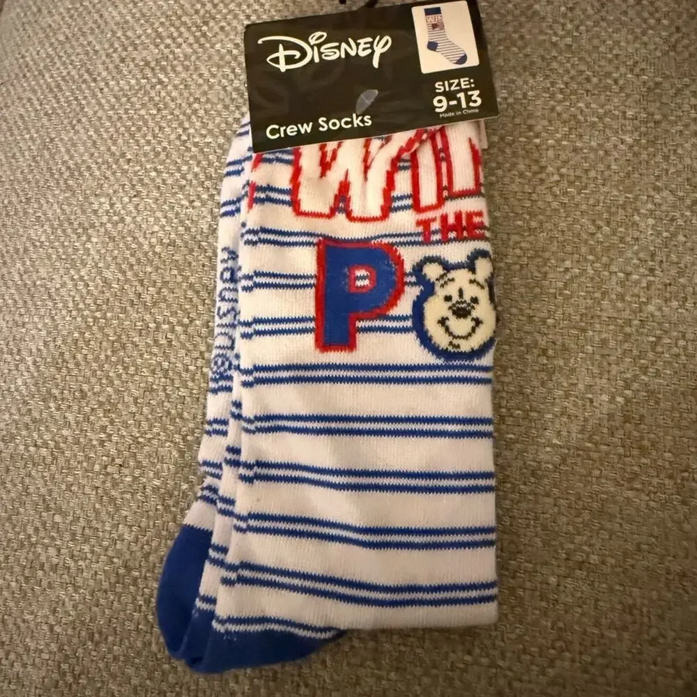 Disney Blue Winnie The Pooh Crew Socks